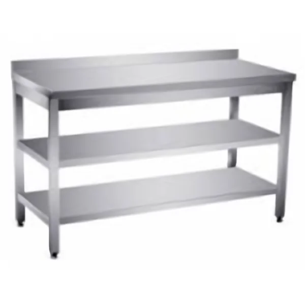 Стол из нержавейки 2й полкой (Китай) 1200х800х850